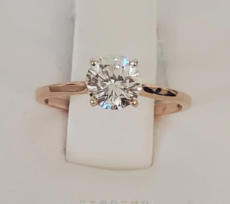 14kt Rose Gold Round Diamond Solitaire