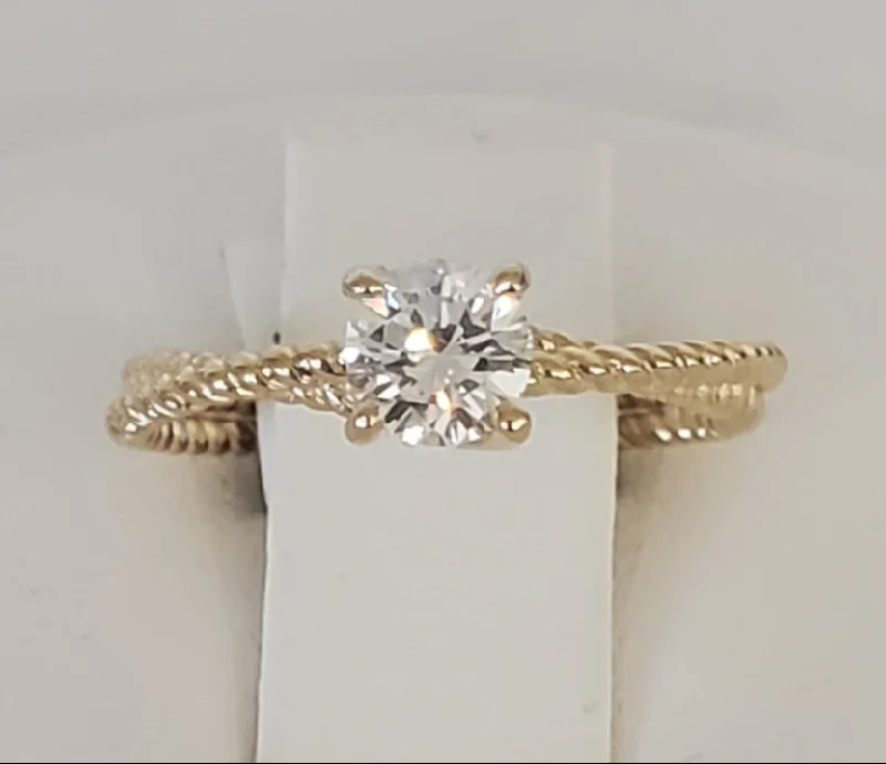 14kt Yellow Gold Diamond Solitaire Engagement Ring