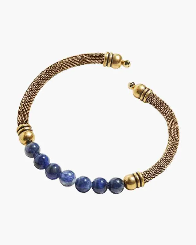 ALEX AND ANI Sodalite Gemstone Mesh Cuff