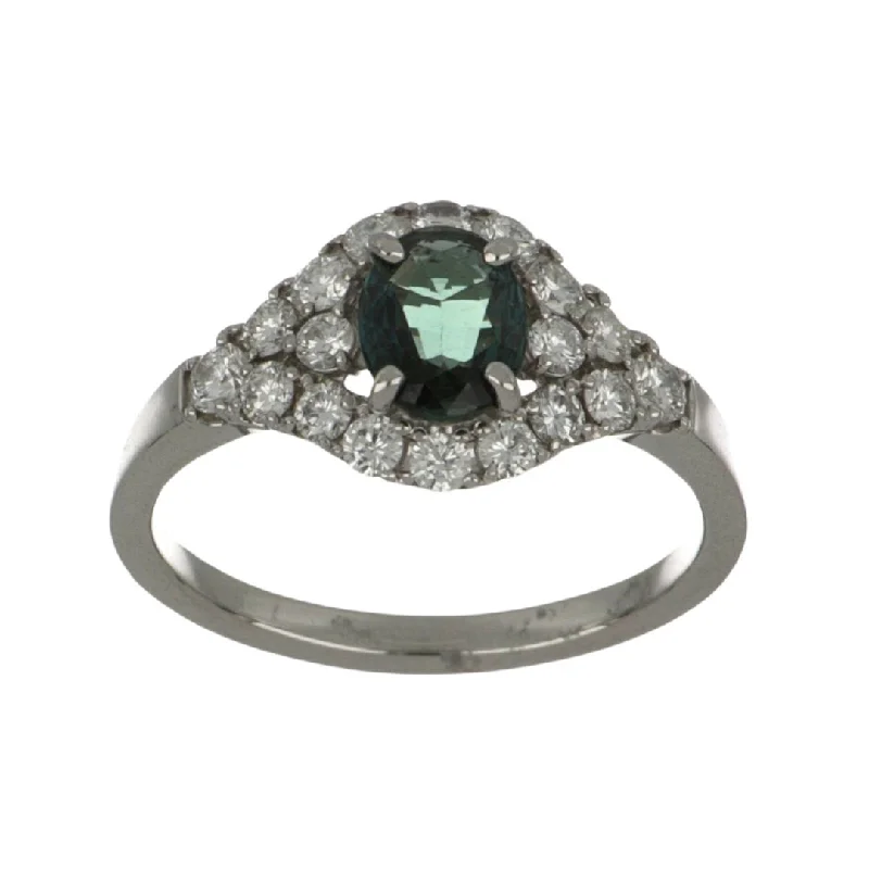 Alexandrite Ring (Alexandrite 0.58 cts. White Diamond 0.55 cts.)