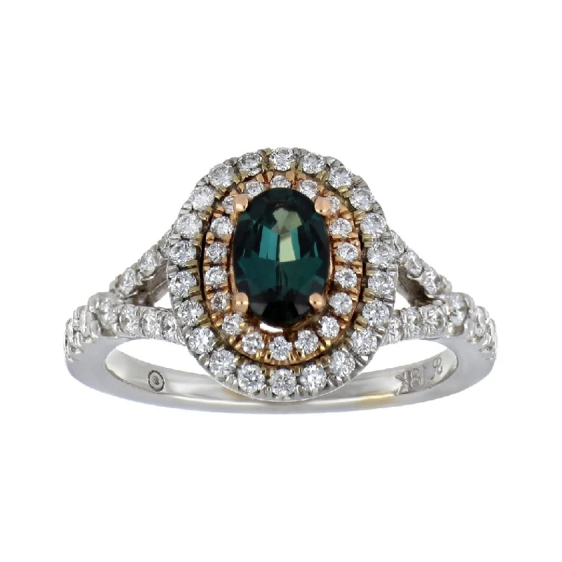 Alexandrite Ring (Alexandrite 0.69 cts. White Diamond 0.59 cts.)