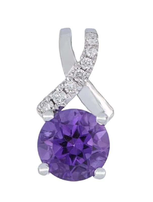 Amethyst Ladies Pendant (Amethyst 0.55 cts. White Diamond 0.03 cts.)