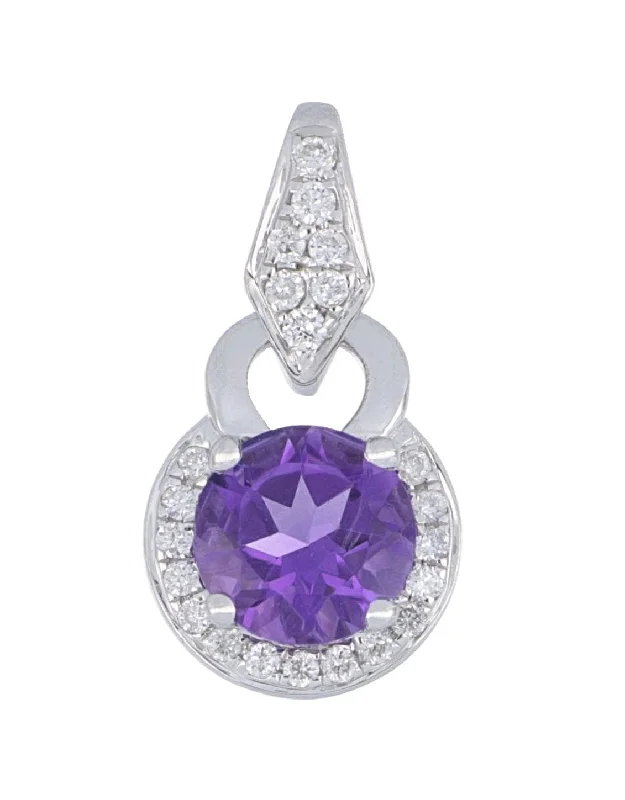 Amethyst Ladies Pendant (Amethyst 0.57 cts. White Diamond 0.08 cts.)