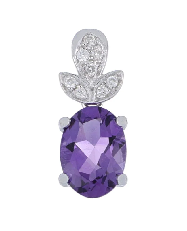 Amethyst Ladies Pendant (Amethyst 0.66 cts. White Diamond 0.03 cts.)