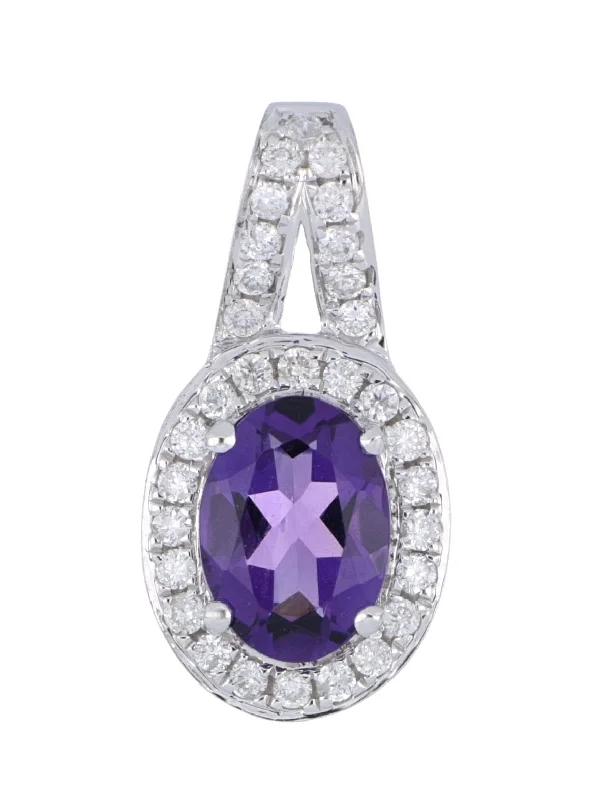 Amethyst Ladies Pendant (Amethyst 0.68 cts. White Diamond 0.15 cts.)