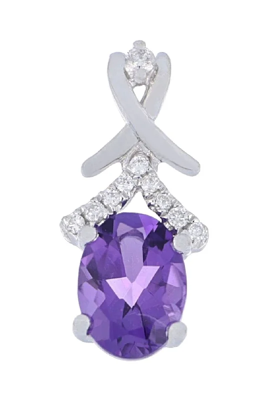 Amethyst Ladies Pendant (Amethyst 0.7 cts. White Diamond 0.04 cts.)