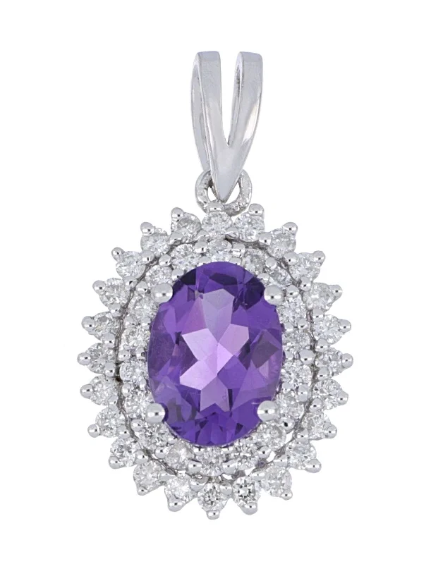 Amethyst Ladies Pendant (Amethyst 0.71 cts. White Diamond 0.28 cts.)