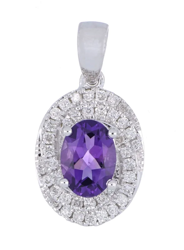 Amethyst Ladies Pendant (Amethyst 0.8 cts. White Diamond 0.18 cts.)