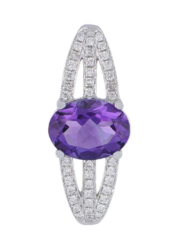 Amethyst Ladies Pendant (Amethyst 1.03 cts. White Diamond 0.12 cts.)