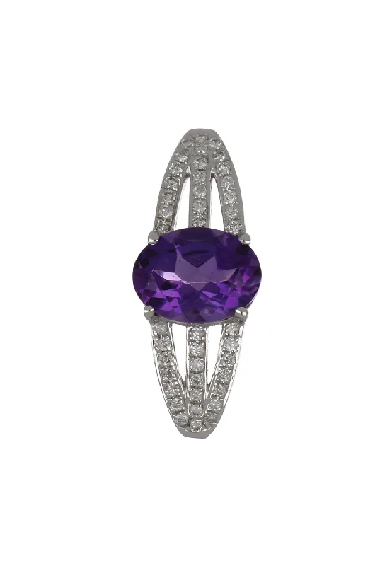 Amethyst Ladies Pendant (Amethyst 1.03 cts. White Diamond 0.12 cts.)