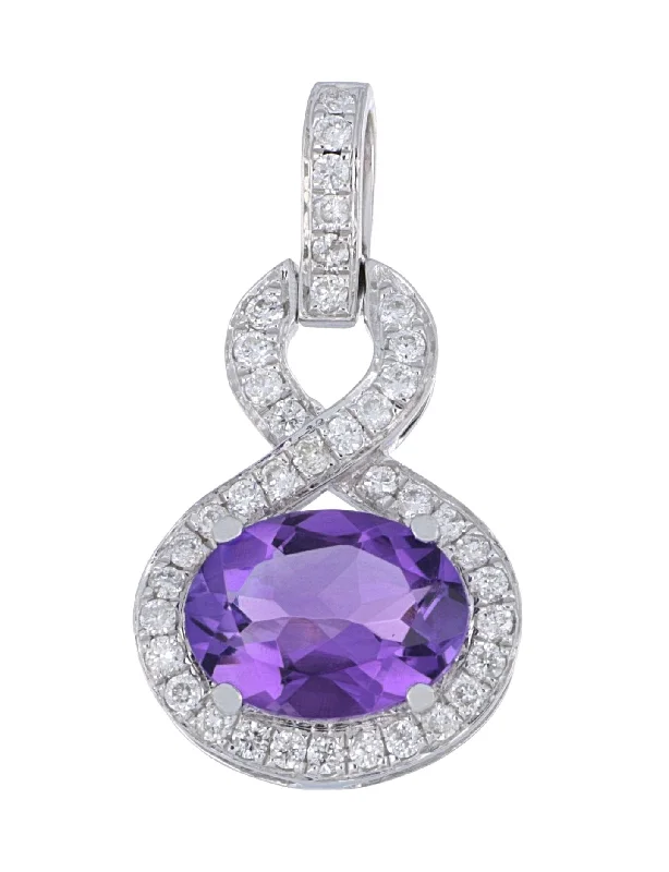 Amethyst Ladies Pendant (Amethyst 1.04 cts. White Diamond 0.2 cts.)