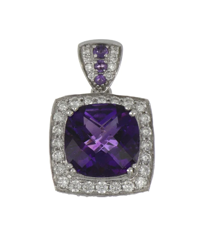 Amethyst Ladies Pendant (Amethyst 4.5 cts. White Diamond 0.98 cts.)