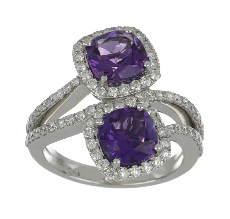 Amethyst Ladies Ring (Amethyst 2.51 cts. White Diamond 0.82 cts.)