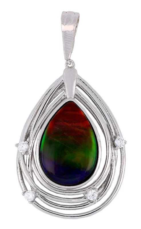 Ammolite Ladies Pendant (mmolite Cubic Zirconia)