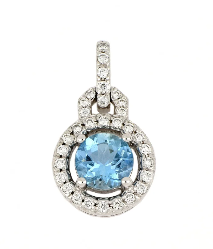 Aquamarine Ladies Pendant (Aquamarine 1.02 cts. White Diamond 0.27 cts.)