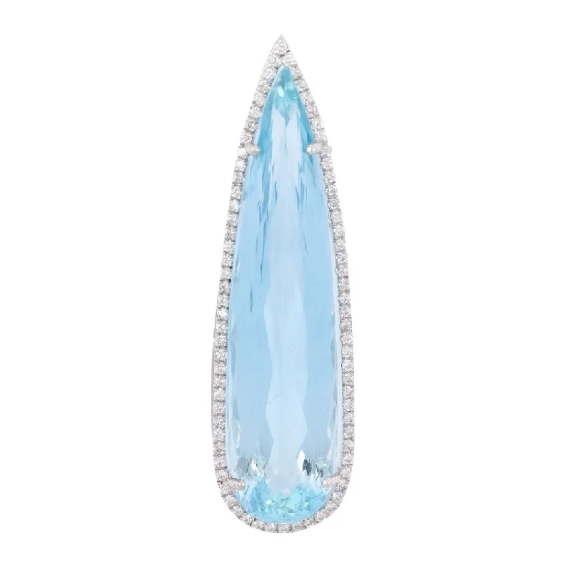 Aquamarine Pendant (Aquamarine 37.44 cts. White Diamond 0.69 cts.)