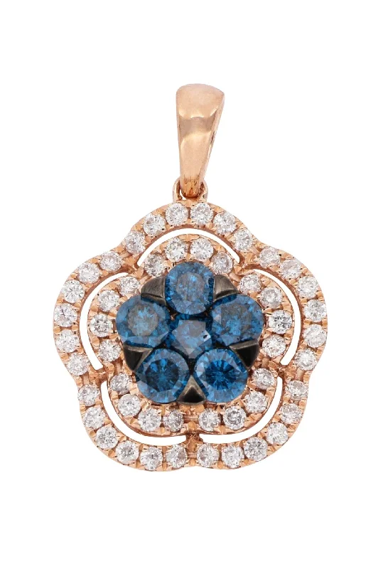 Blue Diamond Ladies Pendant (Blue Diamond 0.54 cts. White Diamond 0.38 cts.)