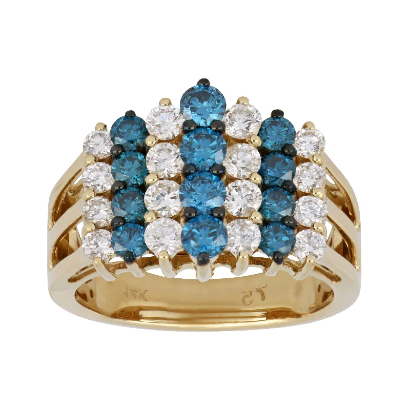 Blue Diamond Ladies Ring (Blue Diamond 0.97 cts. White Diamond 1.01 cts.)