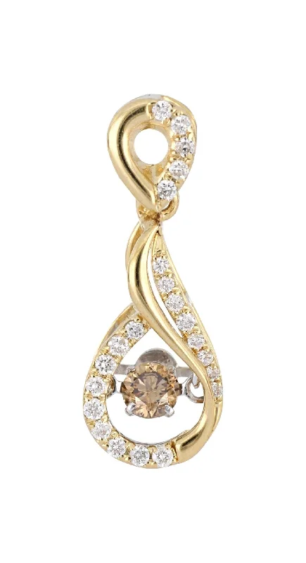 Brown Diamond Ladies Pendant (Brown Diamond 0.1 cts. White Diamond 0.11 cts.)