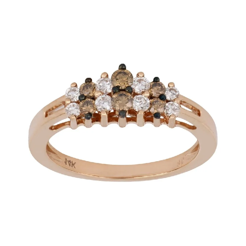 Brown Diamond Ring (Brown Diamond 0.26 cts. White Diamond 0.23 cts.)