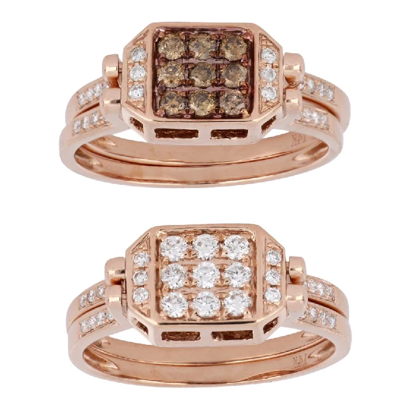 Brown Diamond Rings (Brown Diamond 0.21 cts. White Diamond 0.33 cts.)