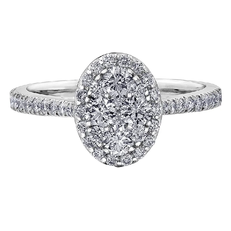 Diamond Oval Cluster Ring