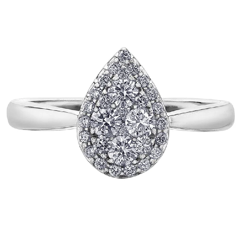 Pear-Shaped Cluster Diamond Ring