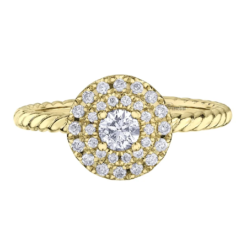 Canadian Diamond Ring with Double Halo