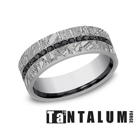 TANTALUM BLACK DIAMOND 7MM BAND