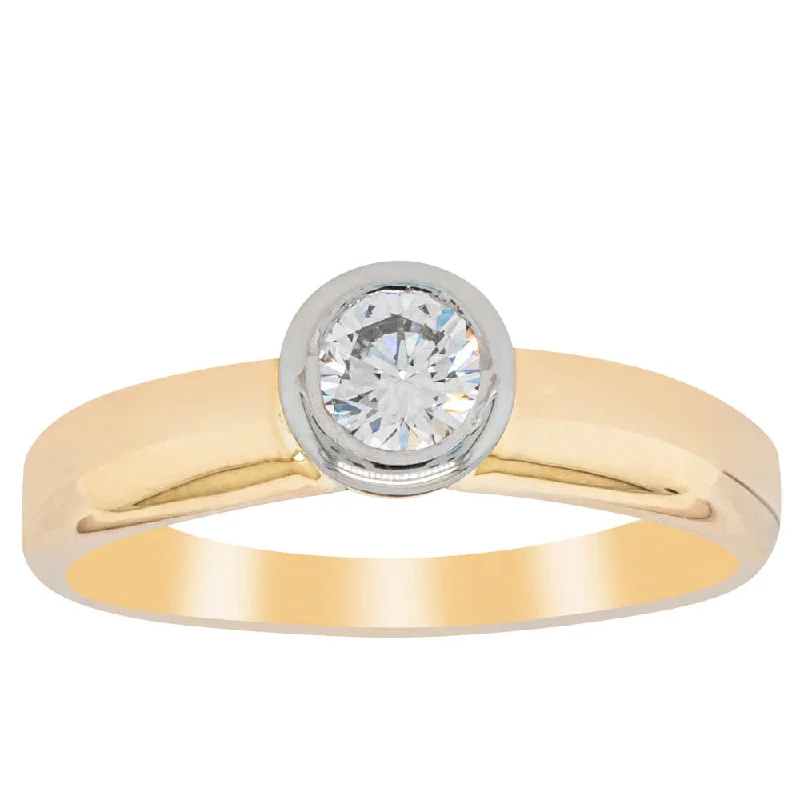 Deja Vu 18ct Yellow Gold & Platinum .32ct Diamond Ring