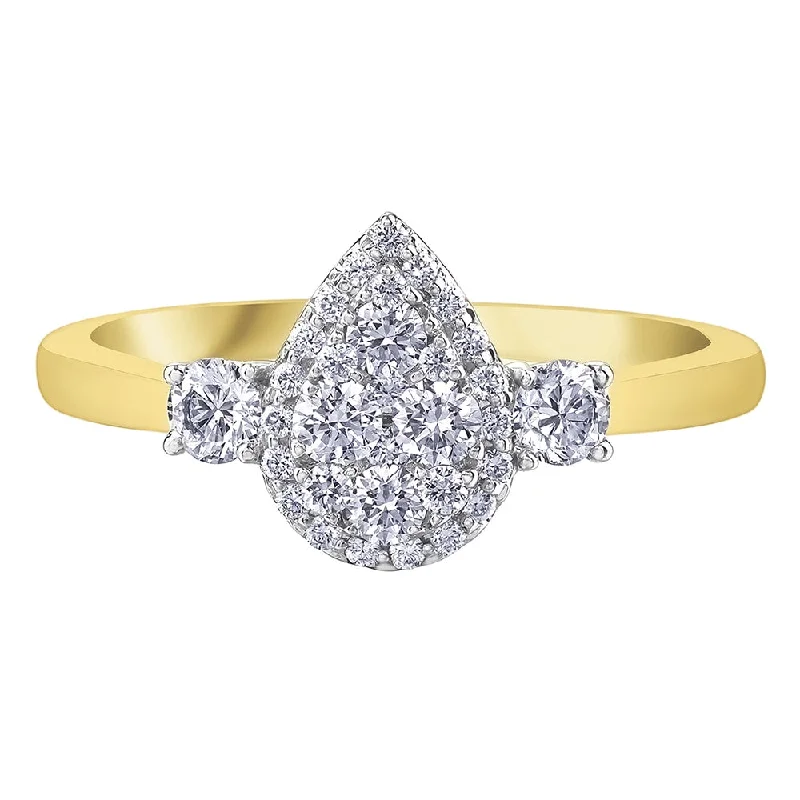 Diamond Pear-Shaped Cluster Engagement Ring