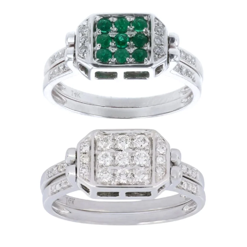 Emerald Ring (Emerald 0.24 cts. White Diamond 0.36 cts.)