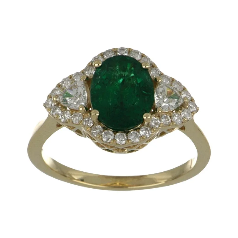 Emerald Ring (Emerald 1.69 cts. White Diamond 0.29 cts. White Diamond 0.29 cts.)