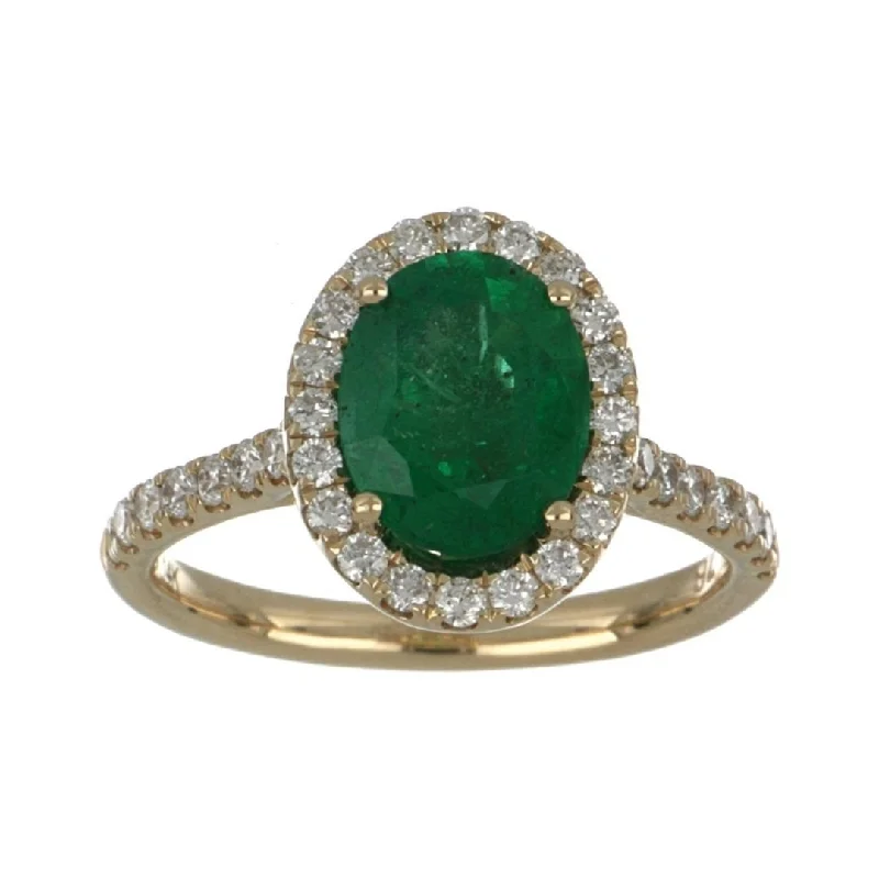 Emerald Ring (Emerald 2.05 cts. Round White Diamond 0.53 cts.)