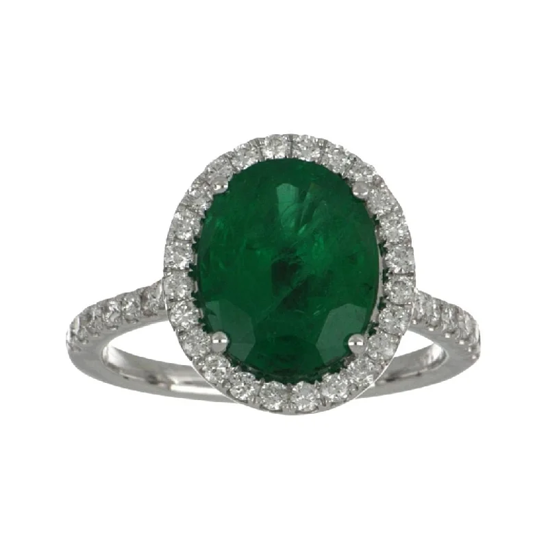 Emerald Ring (Emerald 3.15 cts. White Diamond 0.49 cts.)