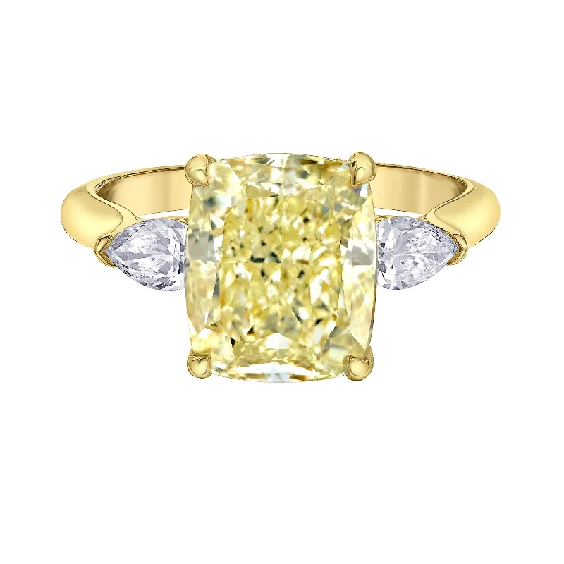 Fancy Yellow Radiant Canadian Diamond Ring