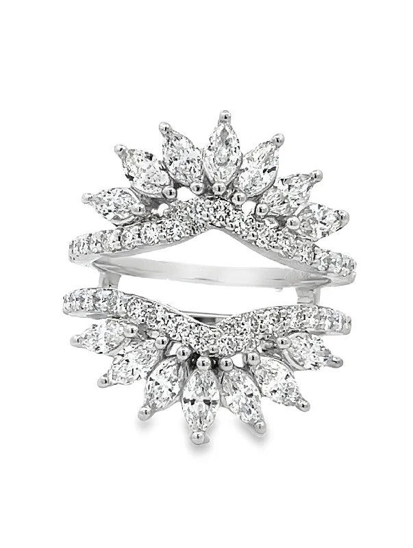 LAB GROWN MARQUISE & ROUND DIAMONDS 2ctw PRONG SET RING GUARD