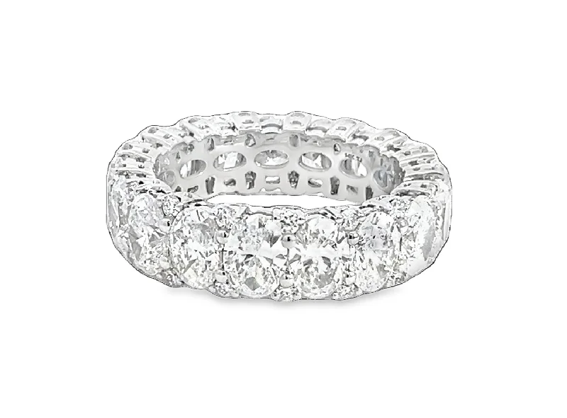 LAB GROWN OVAL & ROUND DIAMONDS 6.32CTW PRONG SET ETERNITY BAND