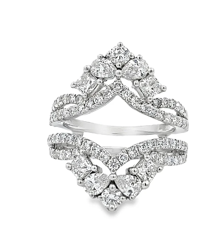 LAB GROWN PEAR, PRINCESS, & ROUND DIAMONDS 2 1/2ctw PRONG SET RING GUARD