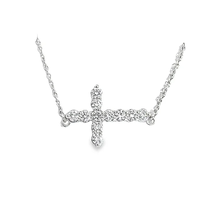 LG ROUND DIAMONDS 0.45CTW CROSS PENDANT