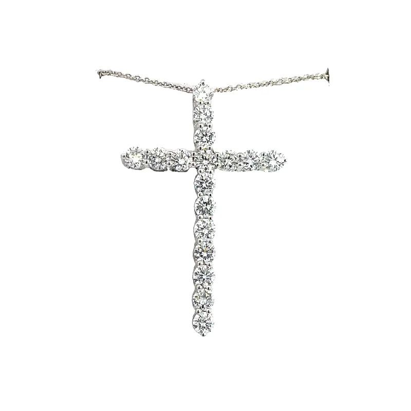 LG ROUND DIAMONDS 1.40CTW CROSS PENDANT