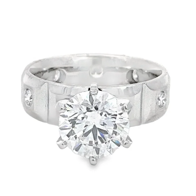 LAB GROWN ROUND DIAMONDS 3ctw FLUSH SET RING