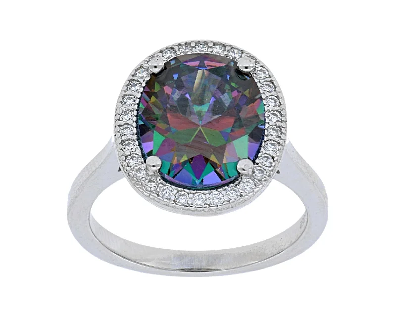 Midnight Topaz Ladies Ring (Midnight Topaz 5.1 cts. Cubic Zirconia 2.8 cts.)