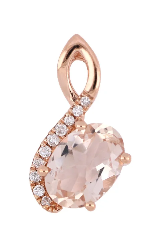 Morganite Ladies Pendant (Morganite 0.66 cts. White Diamond 0.03 cts.)