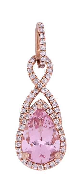 Morganite Ladies Pendant (Morganite 1.17 cts. White Diamond 0.24 cts.)