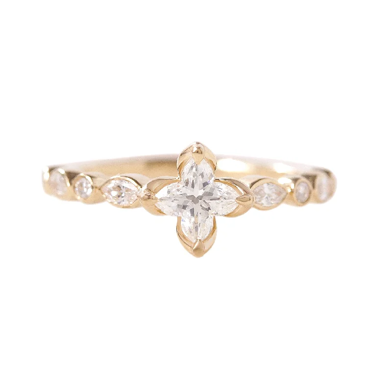 Orchid Cut Diamond Unique Engagement Ring 'Jasmin' ♥