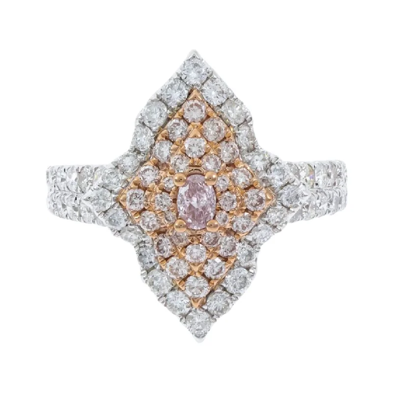 Pink Diamond Ring (Pink Diamond 0.14 cts. Pink Diamond 0.39 cts. White Diamond 1.01 cts.)