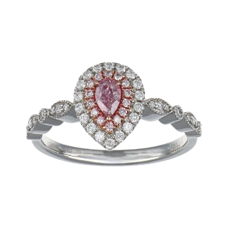 Pink Diamond Ring (Pink Diamond 0.18 cts. FBP SI2 White Diamond 0.25 cts.)