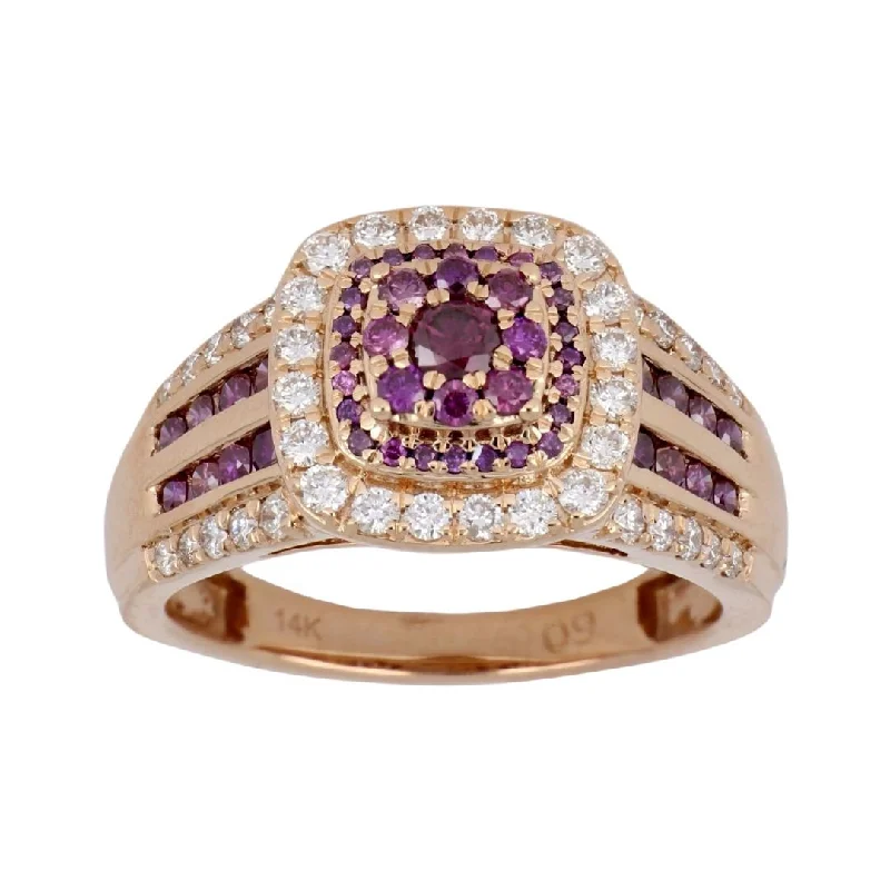 Purple Diamond Ring (Purple Diamond 0.56 cts. White Diamond 0.45 cts.)