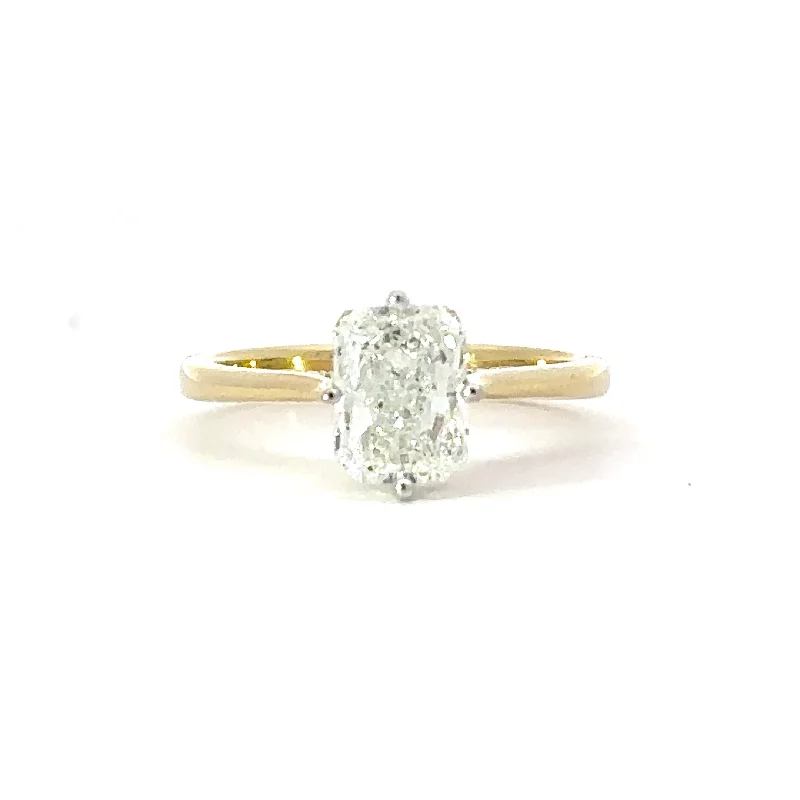 Simon G Radiant Cut Diamond Ring with Hidden Halo